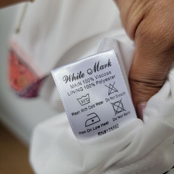 WHITE MARK Gabrielle Embroidered Dress Size Medium - Picture 6 of 10